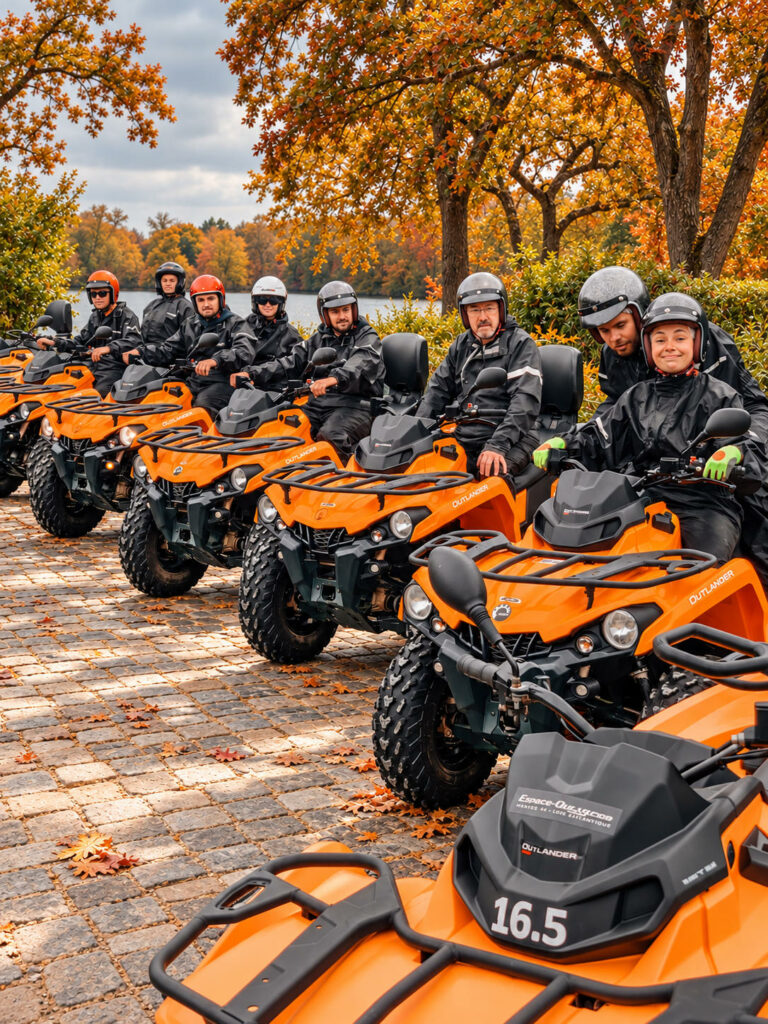Votre séminaire de fin d'année : Randonnée en quad avec en arrière plan les couleurs d'automne